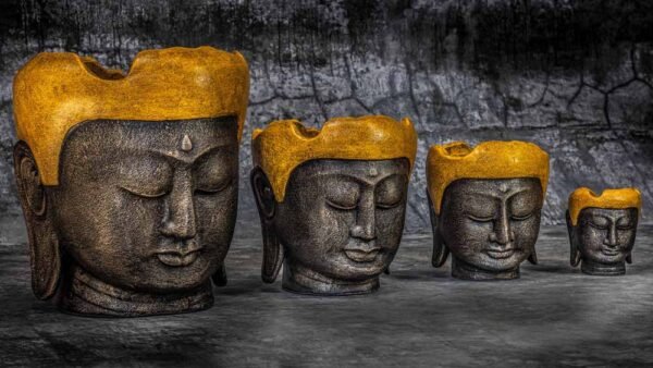 Buddha head flower pot