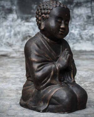 Chubby Buddha praying on the knees