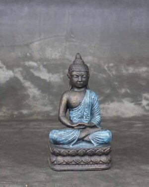 Sitting Buddha folded hands blue