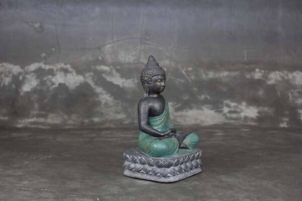 Sitting Buddha folded hands green