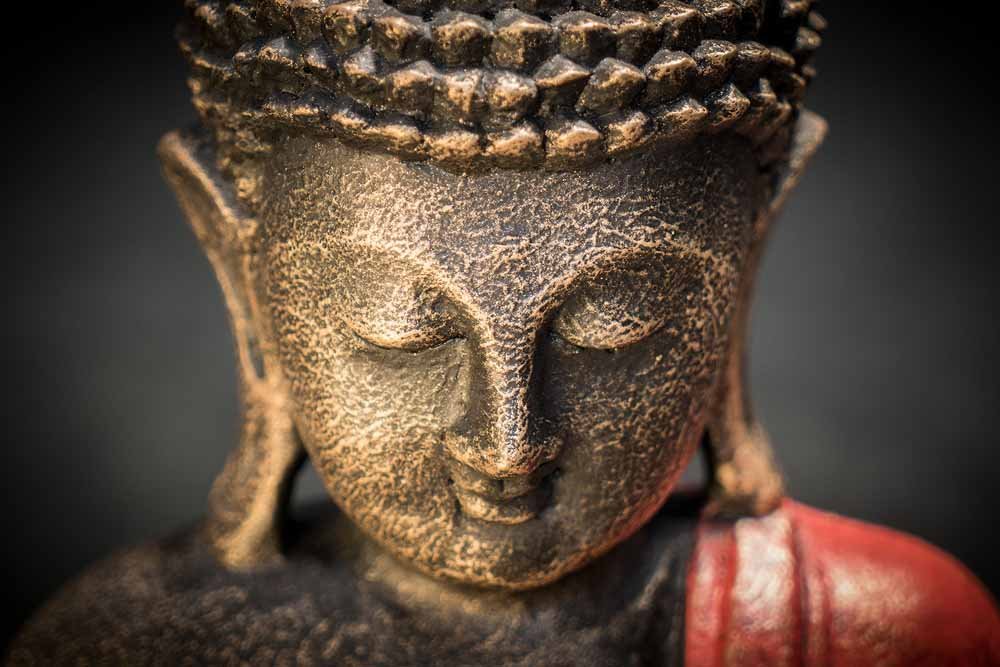 Indonesien Handarbeit Mönch Statue Meditations-buddha 60 cm Sandguss Bali