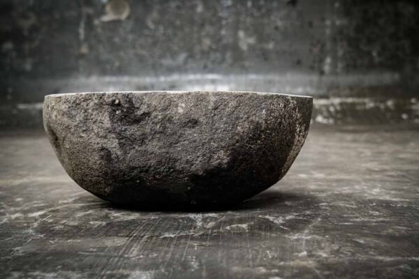 stonework products river stone flower bowl natural shaped front view