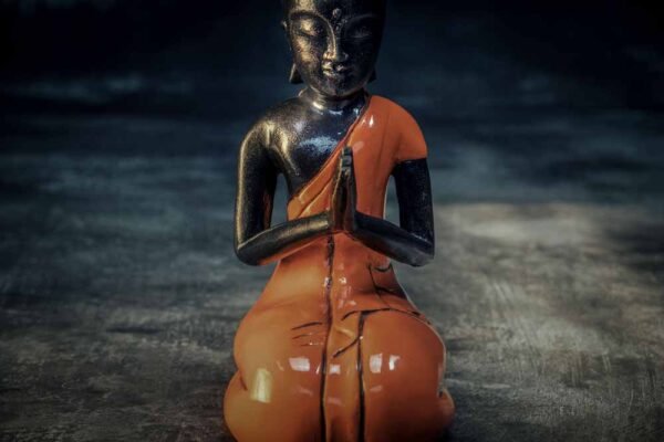 female buddha total view orange