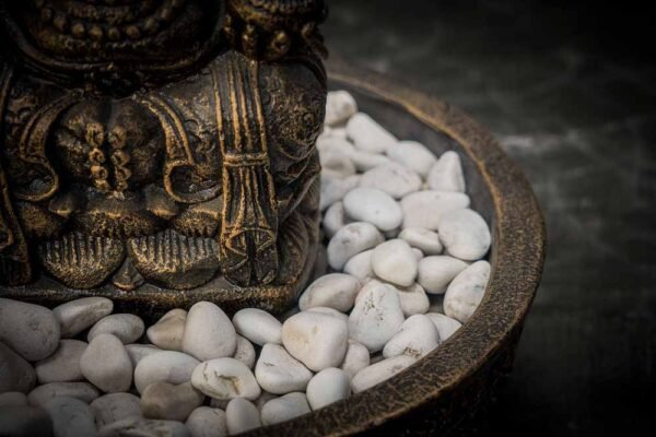 Ganesha table fountain details stones