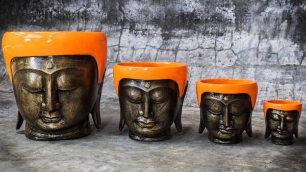 Buddha head flower pot